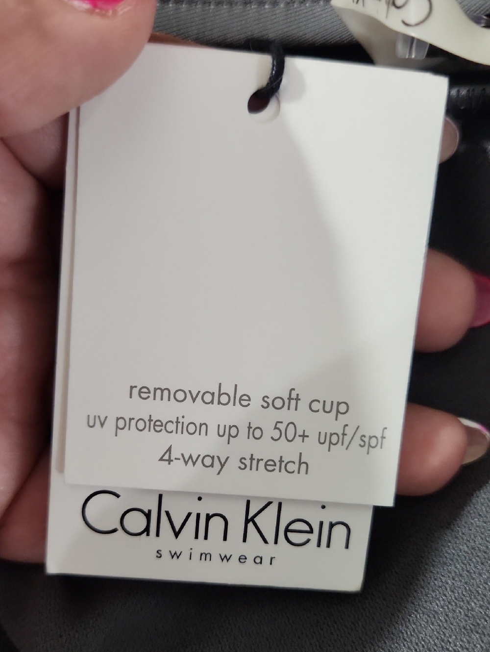 Calvin Klein Gray Halter One-Piece - Picture 3 of 4
